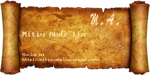 Mitiu Abélia névjegykártya